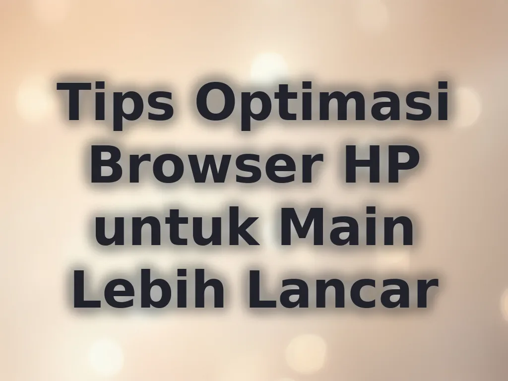 Tips Optimasi Browser HP untuk Main Lebih Lancar